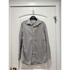 Bar III Mens Slim Fit Stretch Dress Shirt‎ Button Down White Black Pattern M